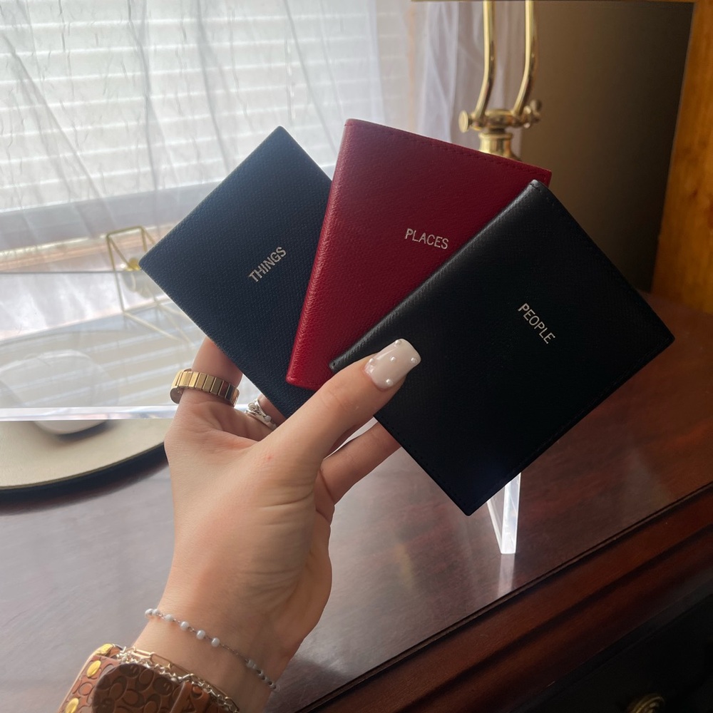 Coach Mini Leather Photobooks - Black, Navy & Burgundy